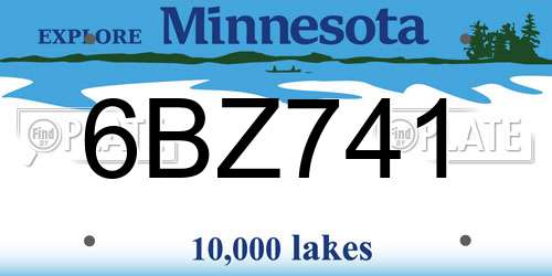 6BZ741 Minnesota License Plate