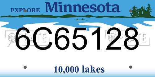 6C65128 Minnesota License Plate
