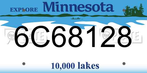 6C68128 Minnesota License Plate