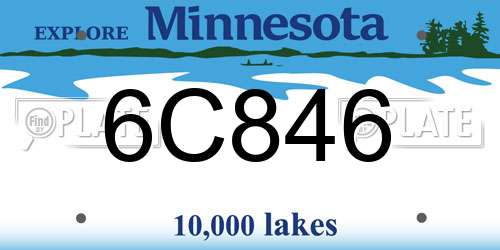 6C846 Minnesota License Plate