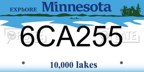 6CA255 Minnesota License Plate