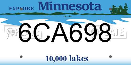 6CA698 Minnesota License Plate