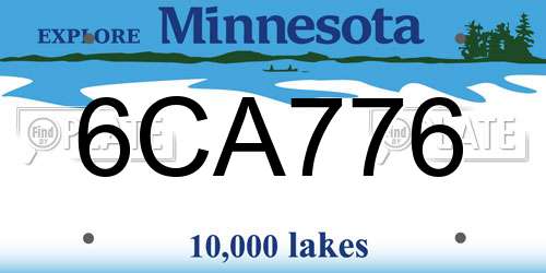 6CA776 Minnesota License Plate