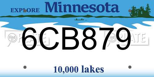 6CB879 Minnesota License Plate