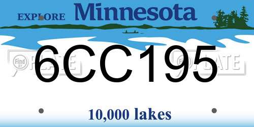 6CC195 Minnesota License Plate