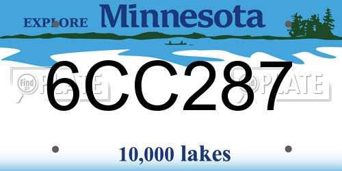 6CC287 Minnesota License Plate