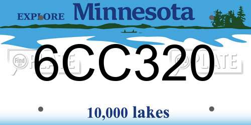 6CC320 Minnesota License Plate