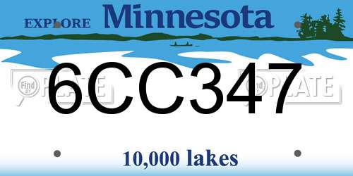 6CC347 Minnesota License Plate