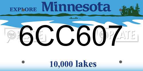 6CC607 Minnesota License Plate