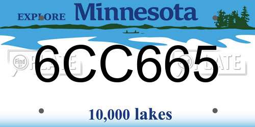 6CC665 Minnesota License Plate