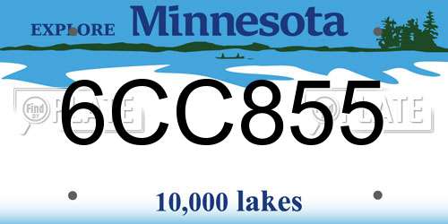 6CC855 Minnesota License Plate