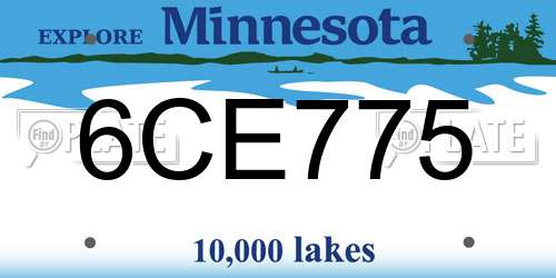 6CE775 Minnesota License Plate