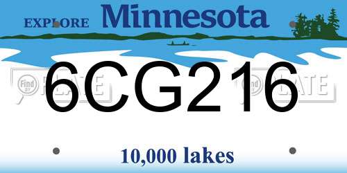 6CG216 Minnesota License Plate