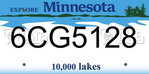 6CG5128 Minnesota License Plate