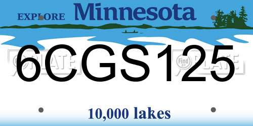6CGS125 Minnesota License Plate