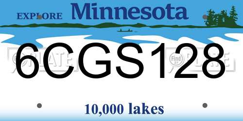 6CGS128 Minnesota License Plate