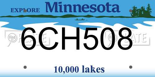 6CH508 Minnesota License Plate