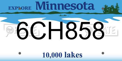 6CH858 Minnesota License Plate