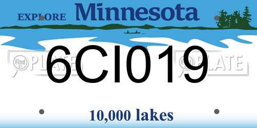 6CI019 Minnesota License Plate