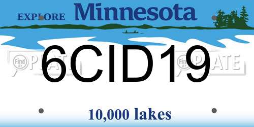 6CID19 Minnesota License Plate