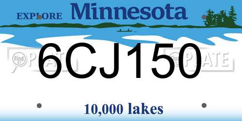 6CJ150 Minnesota License Plate