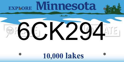6CK294 Minnesota License Plate