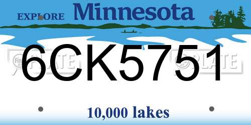 6CK5751 Minnesota License Plate