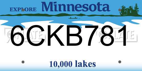 6CKB781 Minnesota License Plate