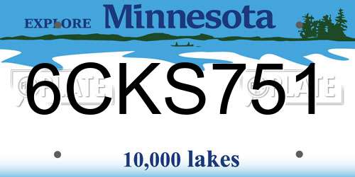 6CKS751 Minnesota License Plate