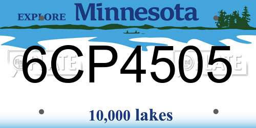 6CP4505 Minnesota License Plate