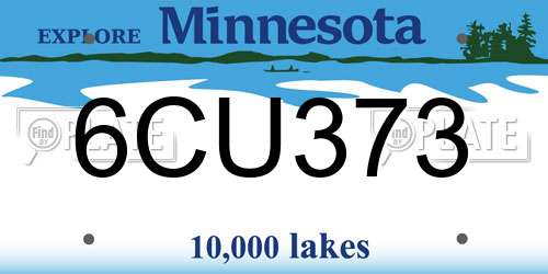 6CU373 Minnesota License Plate