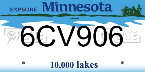 6CV906 Minnesota License Plate