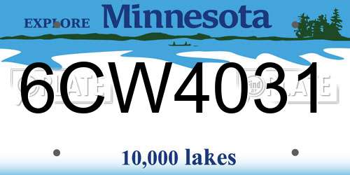 6CW4031 Minnesota License Plate
