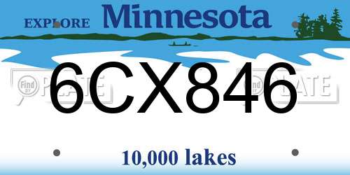 6CX846 Minnesota License Plate