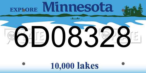 6D08328 Minnesota License Plate