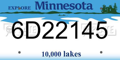 6D22145 Minnesota License Plate