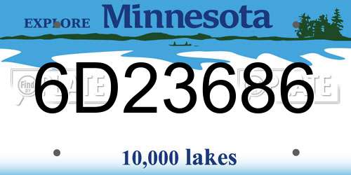 6D23686 Minnesota License Plate