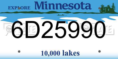 6D25990 Minnesota License Plate