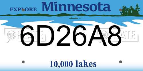 6D26A8 Minnesota License Plate
