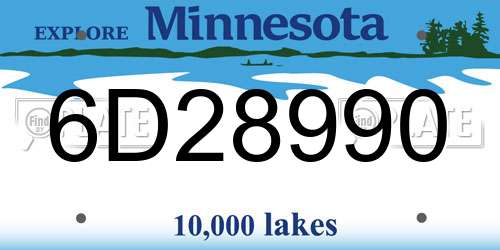 6D28990 Minnesota License Plate