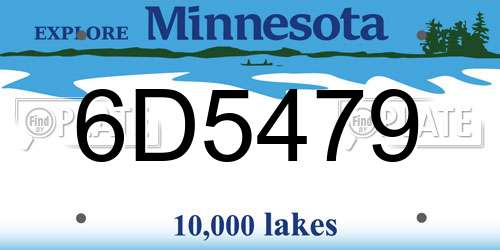 6D5479 Minnesota License Plate