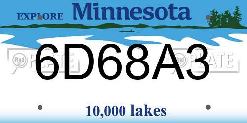 6D68A3 Minnesota License Plate