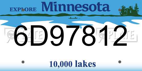 6D97812 Minnesota License Plate