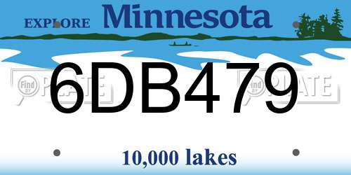 6DB479 Minnesota License Plate