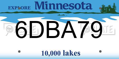 6DBA79 Minnesota License Plate