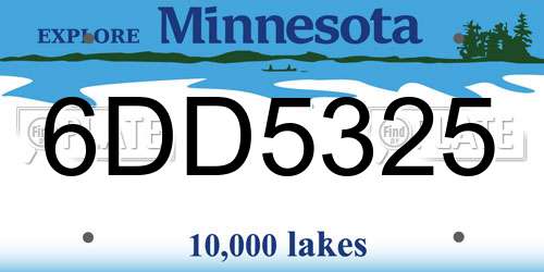 6DD5325 Minnesota License Plate