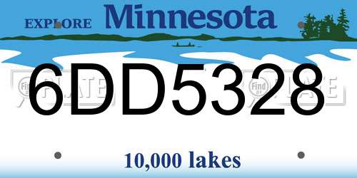 6DD5328 Minnesota License Plate
