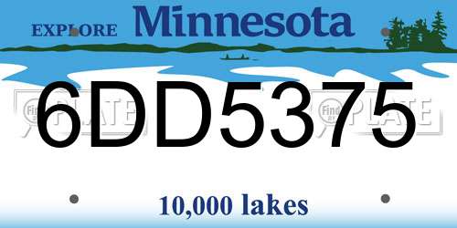 6DD5375 Minnesota License Plate