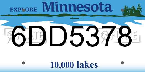 6DD5378 Minnesota License Plate