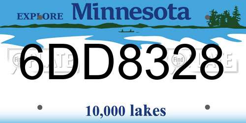 6DD8328 Minnesota License Plate